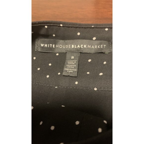 White House Black Market 8 Polka Dot A Line Floral Midi Skirt - Picture 5 of 8